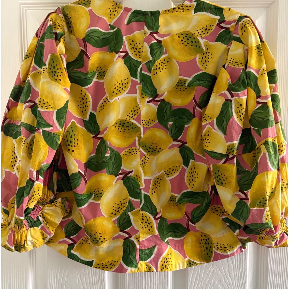 FARM Rio Pink Lemon Print Button-Up Blouse - Picture 5 of 9